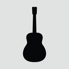 Naklejka premium Guitar Upright Minimalist Shape Silhouette Vector Illustration