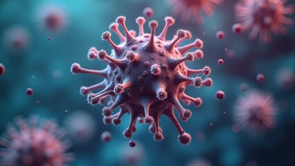 Microscopic image of the red virus