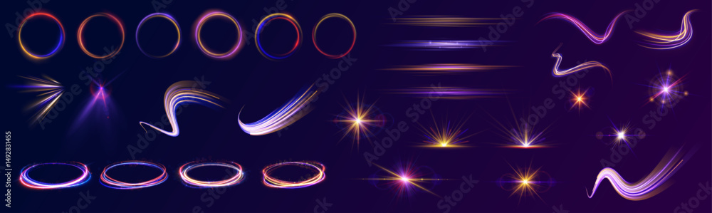 Aufkleber spiral flare with bright vortex energy and neon wave spark in glowing abstract background using flyi