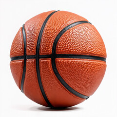 Obraz premium A classic orange basketball with black lines, isolated on a white background.