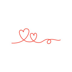 continuous line illustration of heart