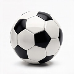 Fototapeta premium A classic black and white soccer ball isolated on a white background.