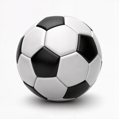 A classic black and white soccer ball isolated on a white background.