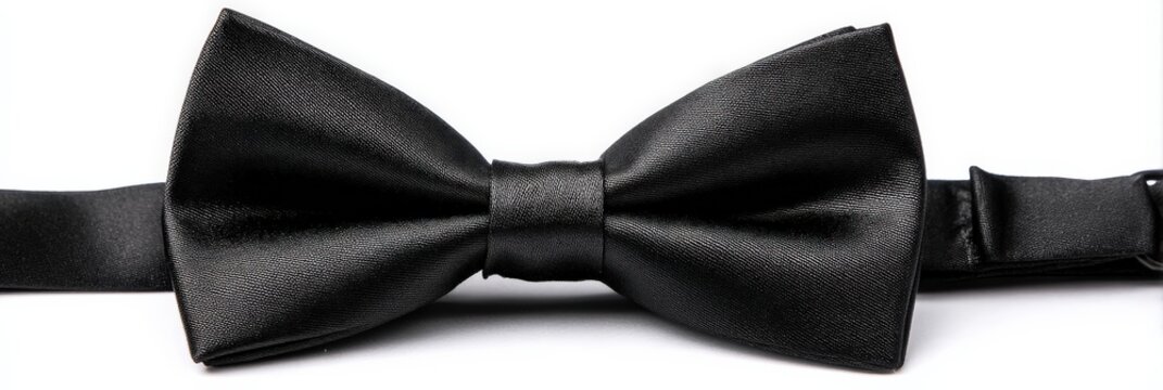 Classic black bow tie, perfect for a formal occasion.  Sophisticated and timeless style.