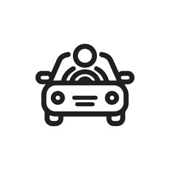 Simplistic car driver line icon vector. Car driver logo