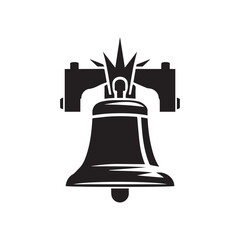 Simplistic Liberty bell icon vector on white background. 