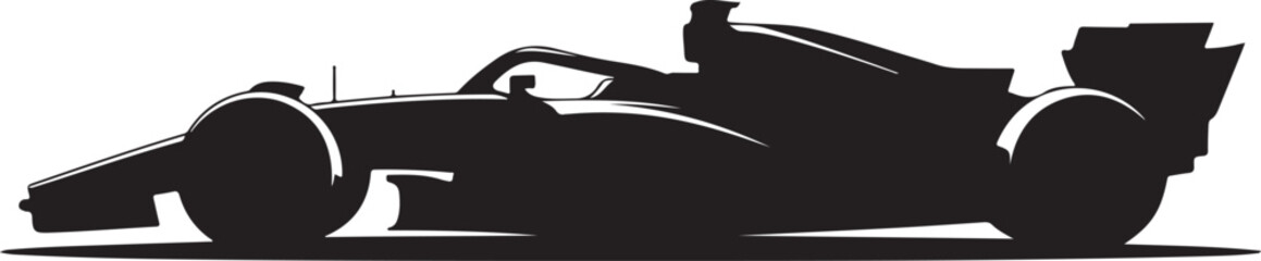 Naklejka premium Silhouette of a Formula One Race Car