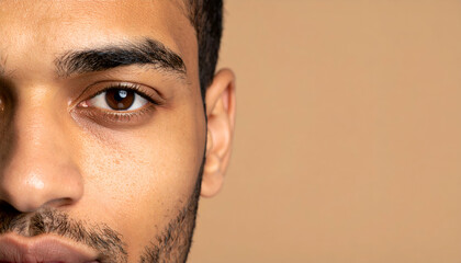 Obraz premium Half face portrait dark hair