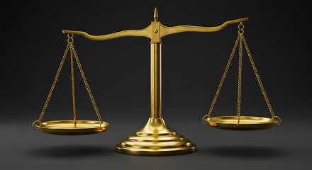Empty Imbalanced Balance Scales Symbolizing Inequality