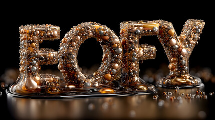 Abstract Eofy Letters with Flowing Orbs
