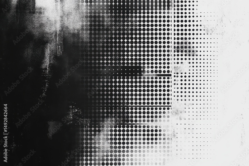 Poster grunge pixelated dissolve gradient background featuring a monochrome abstract design with texture, g