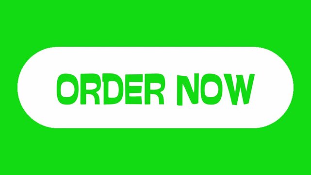 order now button on greenscreen background. Suitable for websites, online stores, promotions, marketing materials.
