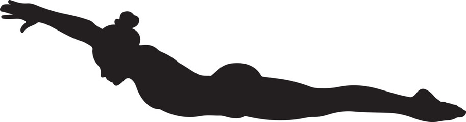 Silhouette of a Female Gymnast Performing a Back Extension