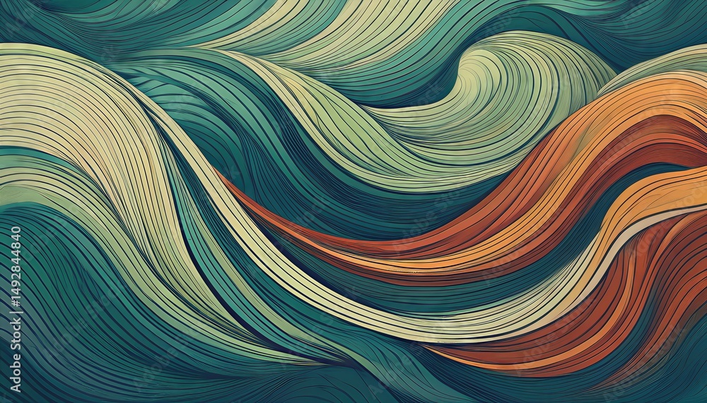 Poster vibrant retro wave pattern, a mesmerizing display of color and texture, capturing the essence of tim