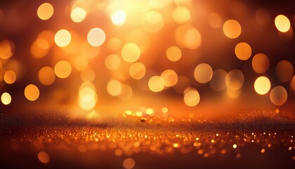 glowing abstract orange background with flickering bokeh lights