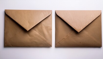 two brown envelope on a white background
