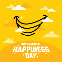 International day of happiness vector design