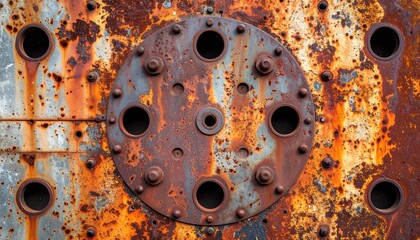 texture of an old scratched and rusty grunge concrete and metal structure