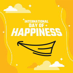 International day of happiness vector design