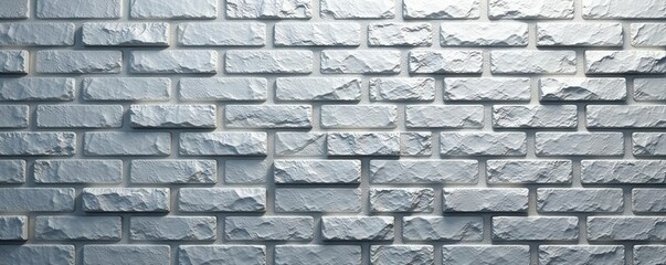 Obraz premium Sleek silver brick wall, architectural detail, surface, metallic