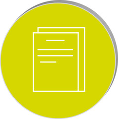 "Minimalist Icon Depicting Two Overlapping Documents or Papers Representing Files, Records, or Reports in White Line Style on Transparent Background"