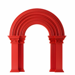 Fototapeta premium Red Archway Gothic Columns Design