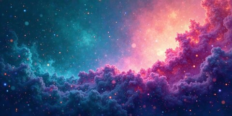 Dreamlike Celestial Cloudscape A Serene Vision of Cosmic Dust and Glowing Nebulae