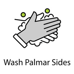 Vector Icon Showing Palmar Hand Washing Technique