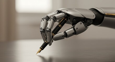 Robotic Hand Holding a Fountain Pen  Artificial Intelligence and Creativity