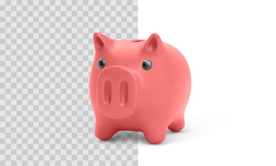 Piggy Bank Icon In Soft Pink Color, Ideal For Savings, Finance, Money Management, And Banking App UI Or Marketing Design. Cute And Smooth 3D Style. Vector Illustration.