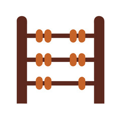 Stylized abacus in brown and orange tones isolated on White