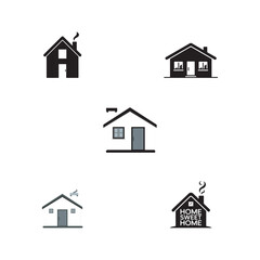 house icons set, real estate