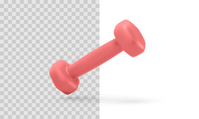 Dumbbell for Fitness and Strength Training. Sport Equipment in Minimal Modern 3D Design. Vector Illustration.