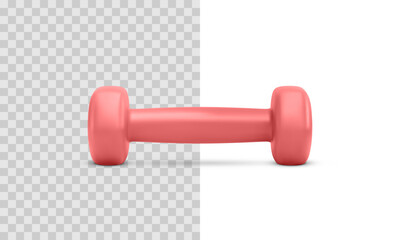 Front View of Dumbbell for Home Workout and Gym Training. Modern Sport Equipment in Clean 3D Style. Vector Illustration.