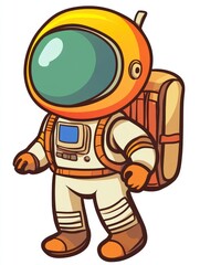 Colorful cartoon illustration of a space explorer.