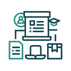 Online education platform application process with graduation cap