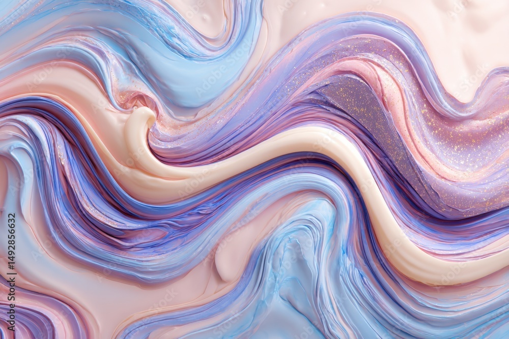 Aufkleber abstract pastel paint swirls close up macro shot art background texture design element smooth flowin