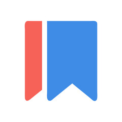 Red and blue bookmark icons isolated on White Background