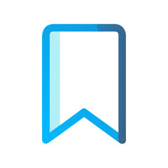 Blue bookmark vector illustration against solid White Background design