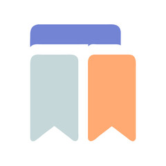 Bookmark or tab icon set with diverse color selection