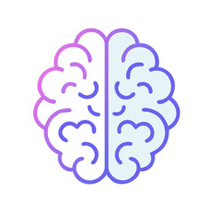 Brain concept art with gradient effect on a dark background