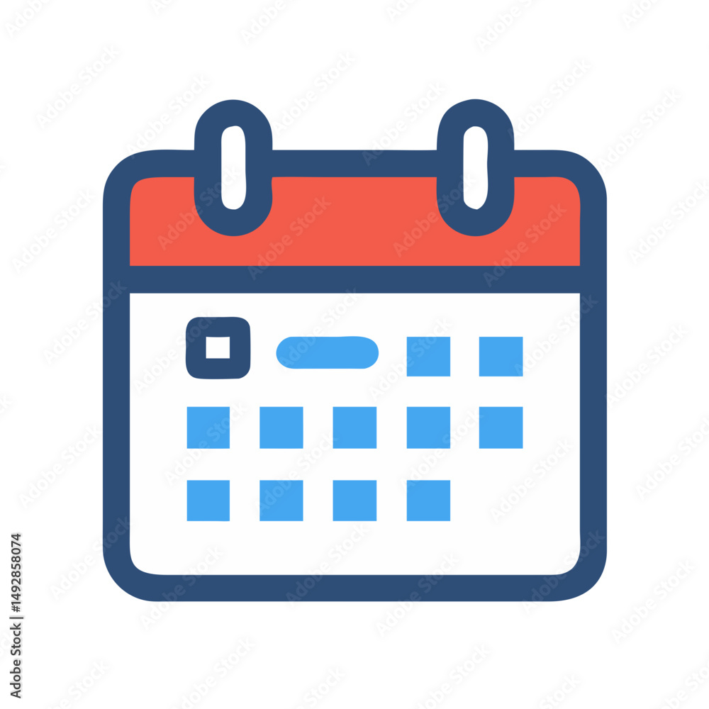 Poster flat design calendar icon representing planning and scheduling events