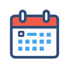 Flat design calendar icon representing planning and scheduling events