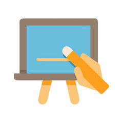 Flat design hand writing on a chalkboard illustration