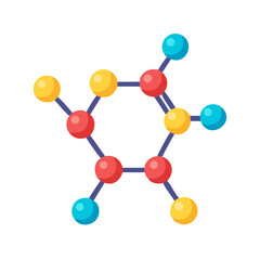 Flat style molecular structure design on White Background