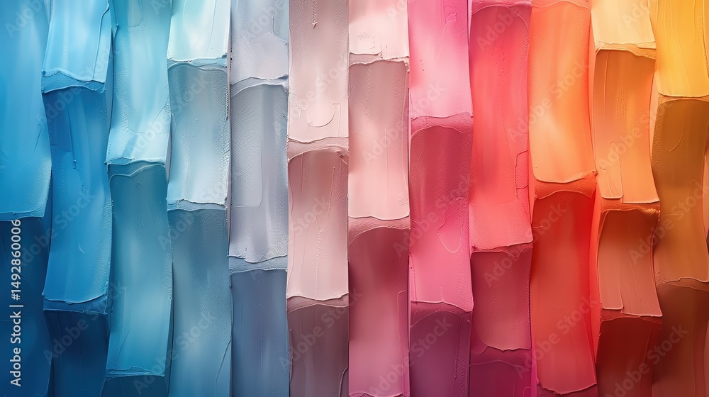 Poster abstract fluid gradient pattern with soft pastel hues in vertical geometric strips