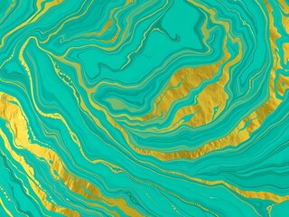 Experience the luxurious swirl of turquoise and gold in this abstract marble background.