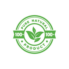 100% Natural product stamp vector