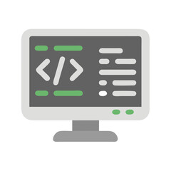 Monitor displaying code with tags on gray screen