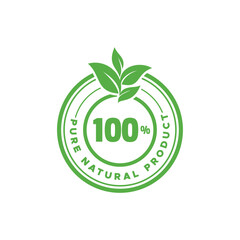 100% Natural product stamp vector